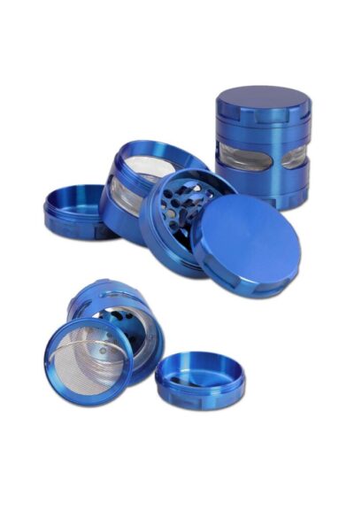 Grinder metallo 4 parti blu