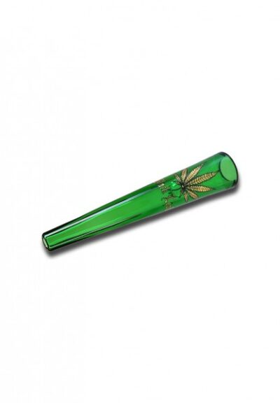 BL chillum in vetro verde 23cm