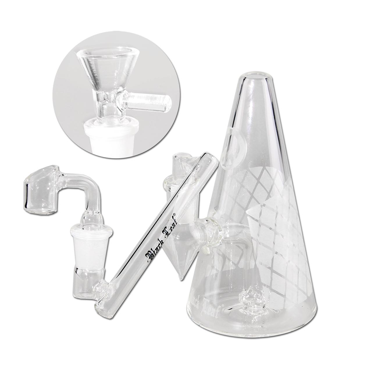 Black Leaf Bubbler bong con adattatore